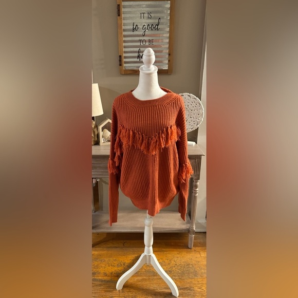 Pink Lily Fringe Sweater